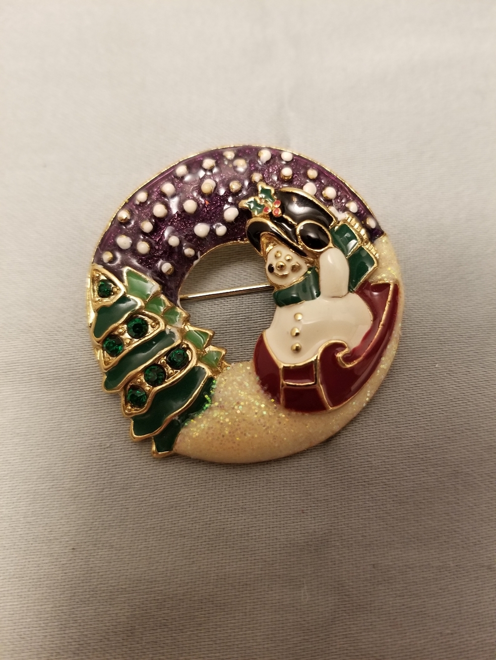NEW with TAGS Vintage Liz Claiborne Snowman Brooch